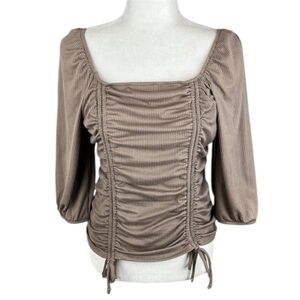 Bwear Ruched Front Tan Top Size M